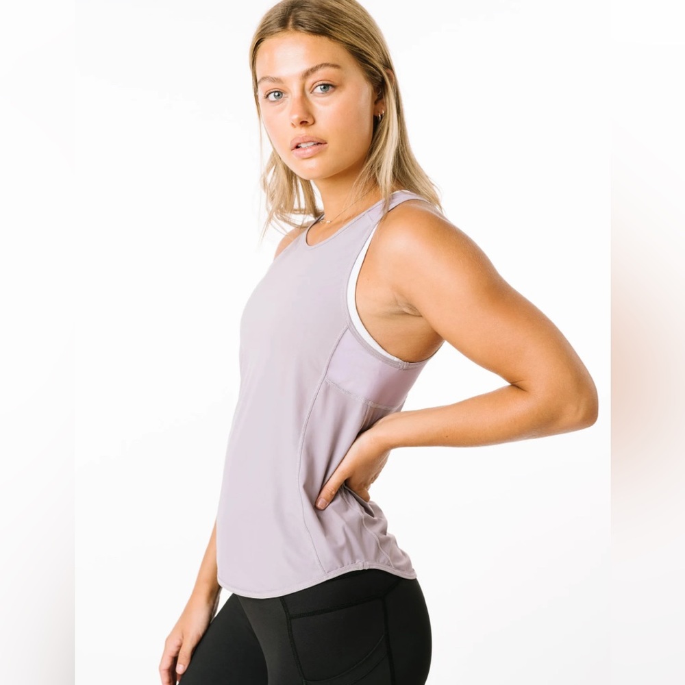 Zyia Active Lilac Panel Mesh Tank Size XL